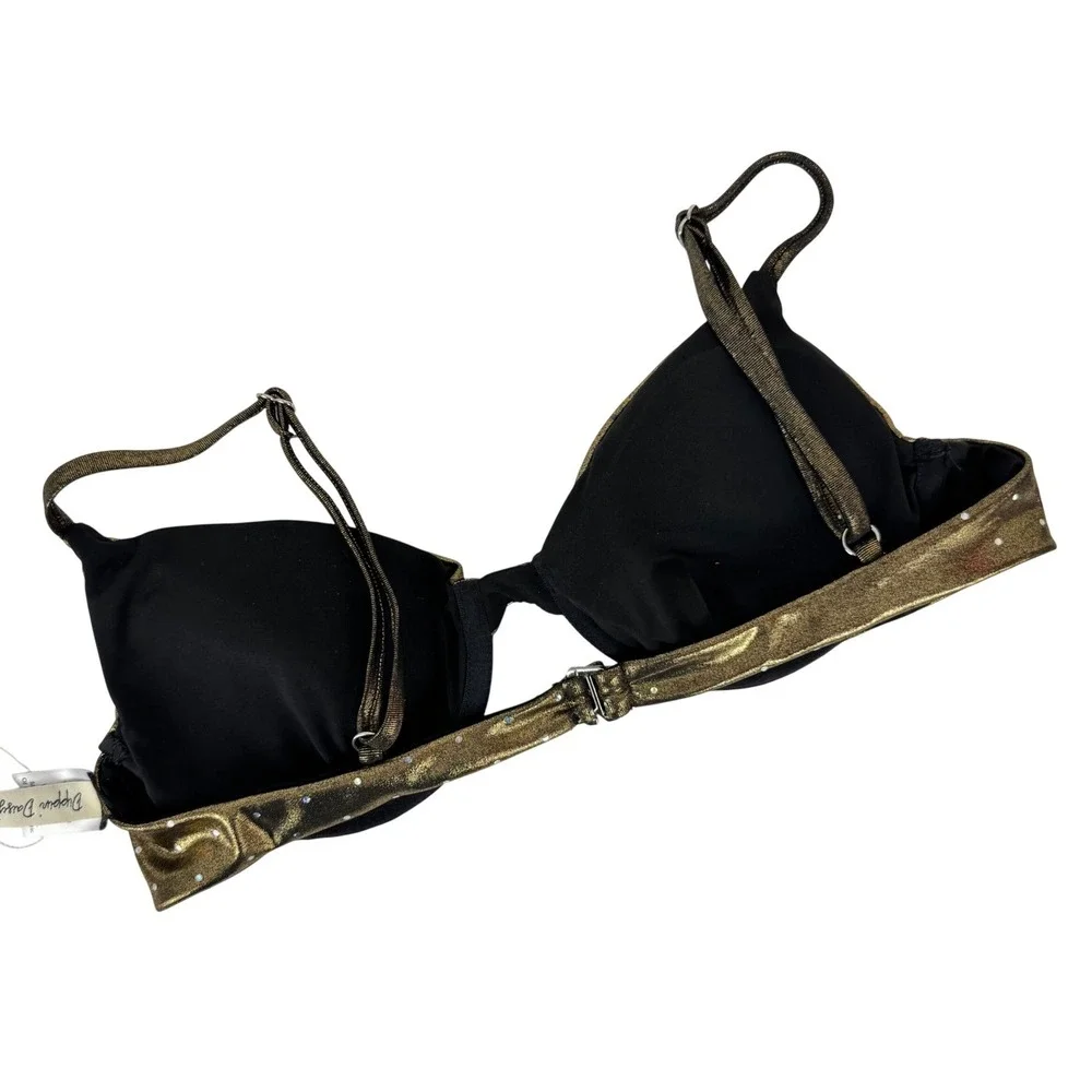 Dippin Daisy's Gold Metallic Bikini Top‎ Glam Mermaidcore Chic Large New